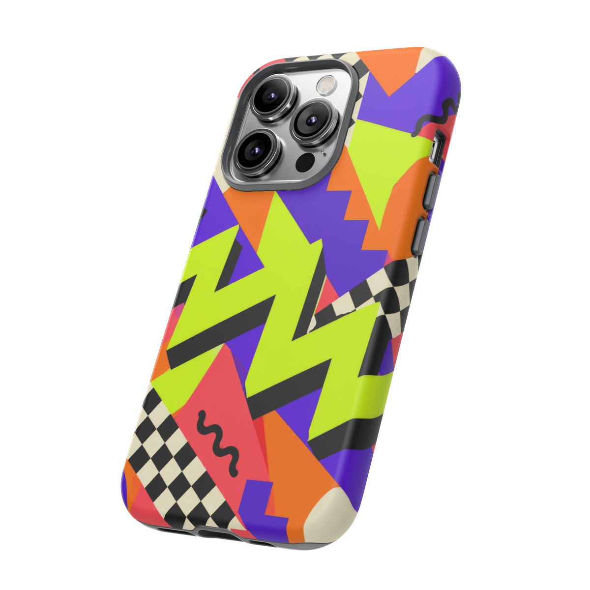 Acid Arcade iPhone Tough Case | Bright Retro Geometry