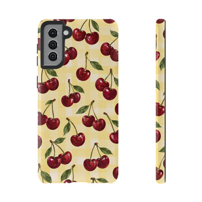 Cherry Gingham Samsung Galaxy Tough Case | Cherry Picnic