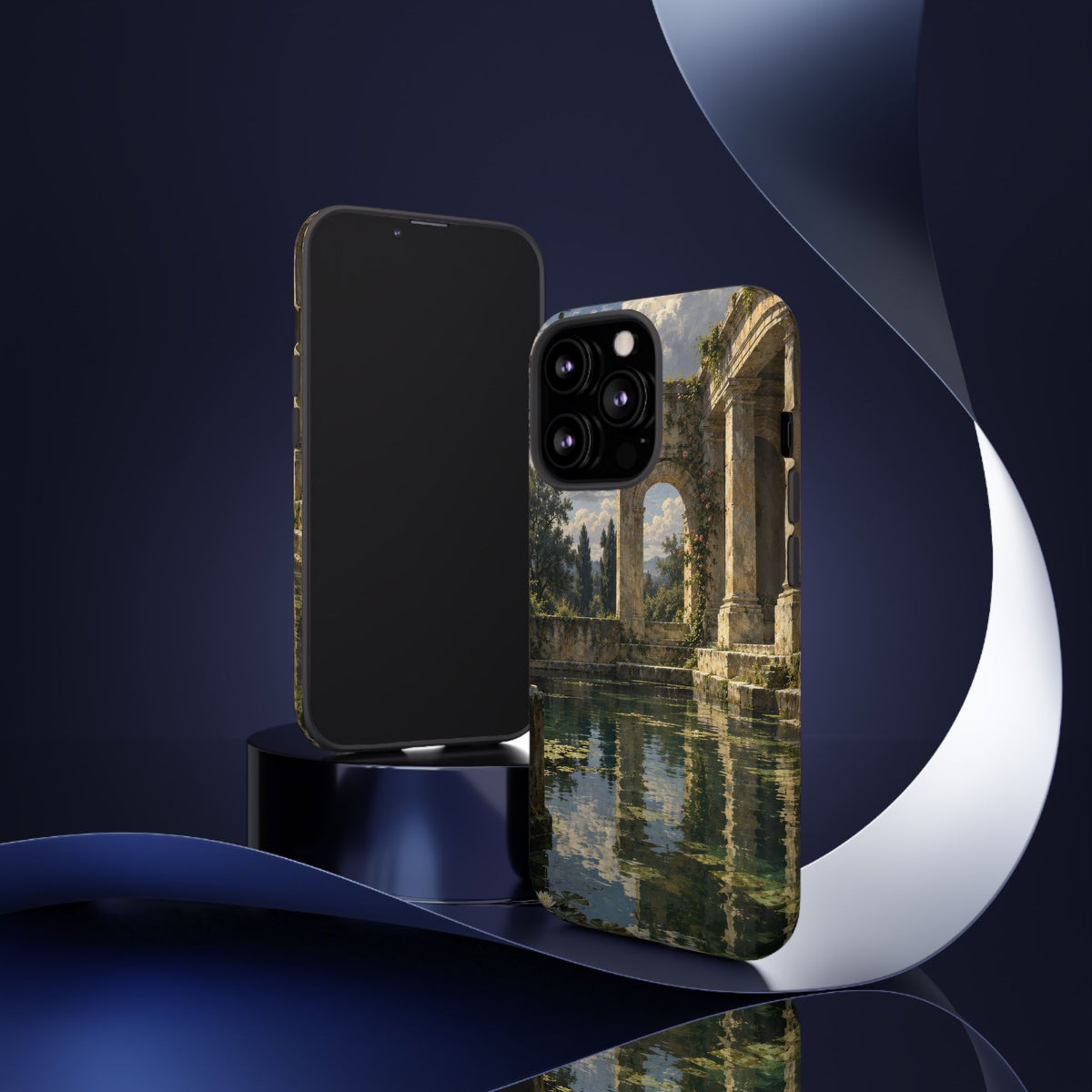The Flooded Court iPhone Tough Case | Ancient Garden Landscape