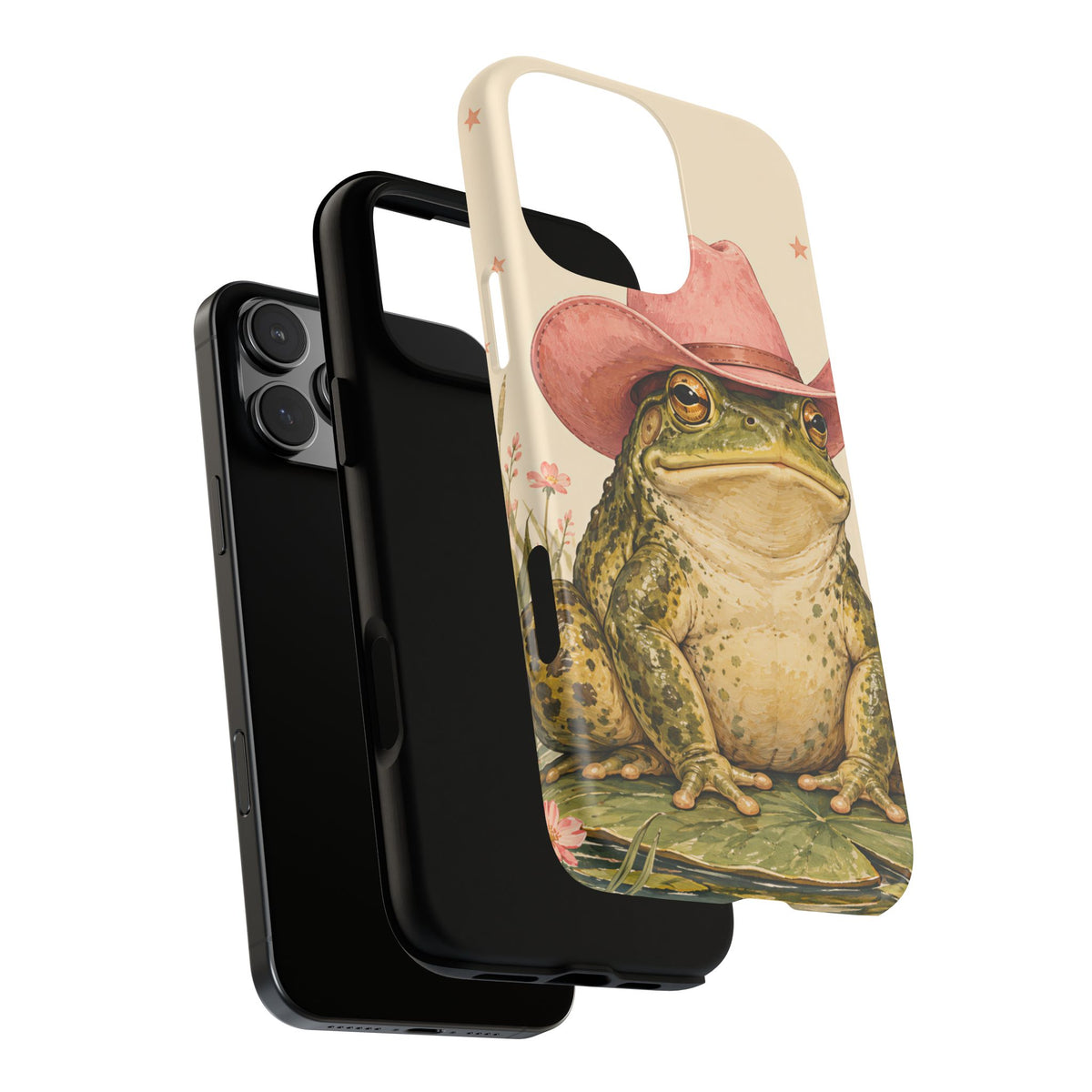 Cowboy Frog iPhone Tough Case | Pink Hat Bullfrog