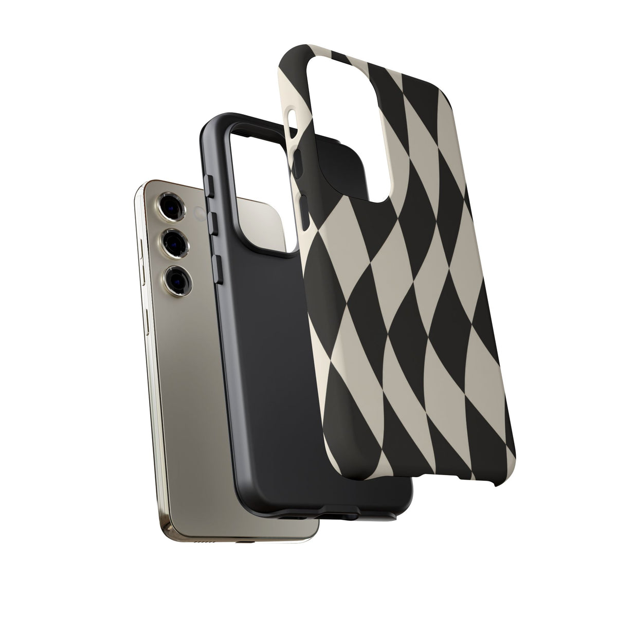 Harlequin Sway Samsung Galaxy Tough Case | Black & White Harlequin