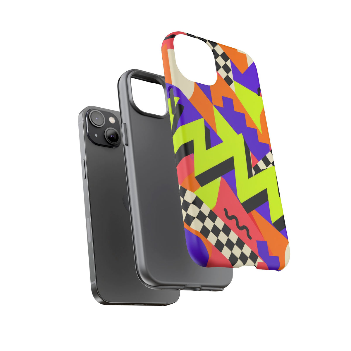 Acid Arcade iPhone Tough Case | Bright Retro Geometry