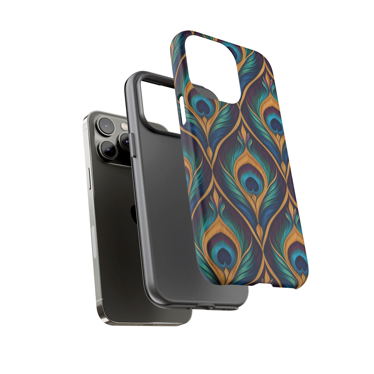 Peacock Nocturne iPhone Tough Case | art deco