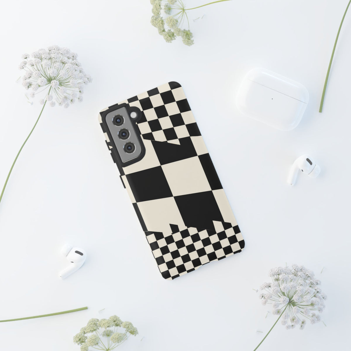 Check Shift Samsung Galaxy Tough Case | Black & White Checkerboard