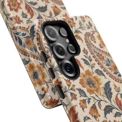 Saffron Heirloom Samsung Galaxy Tough Case | Floral Paisley on Ivory