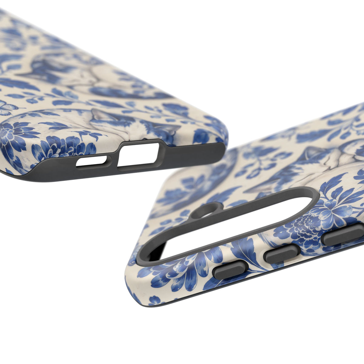 Porcelain Paws Samsung Galaxy Tough Case | blue cat pattern