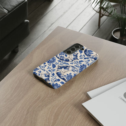 Porcelain Paws Samsung Galaxy Tough Case | blue cat pattern