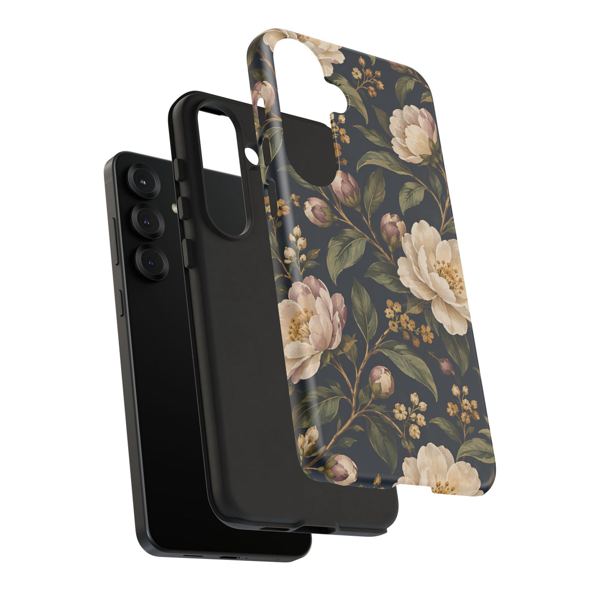 Dark Floral Samsung Galaxy Tough Case | Midnight Camellia