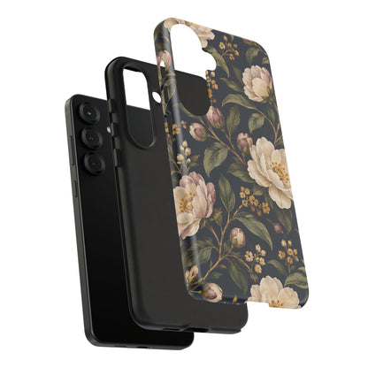 Dark Floral Samsung Galaxy Tough Case | Midnight Camellia