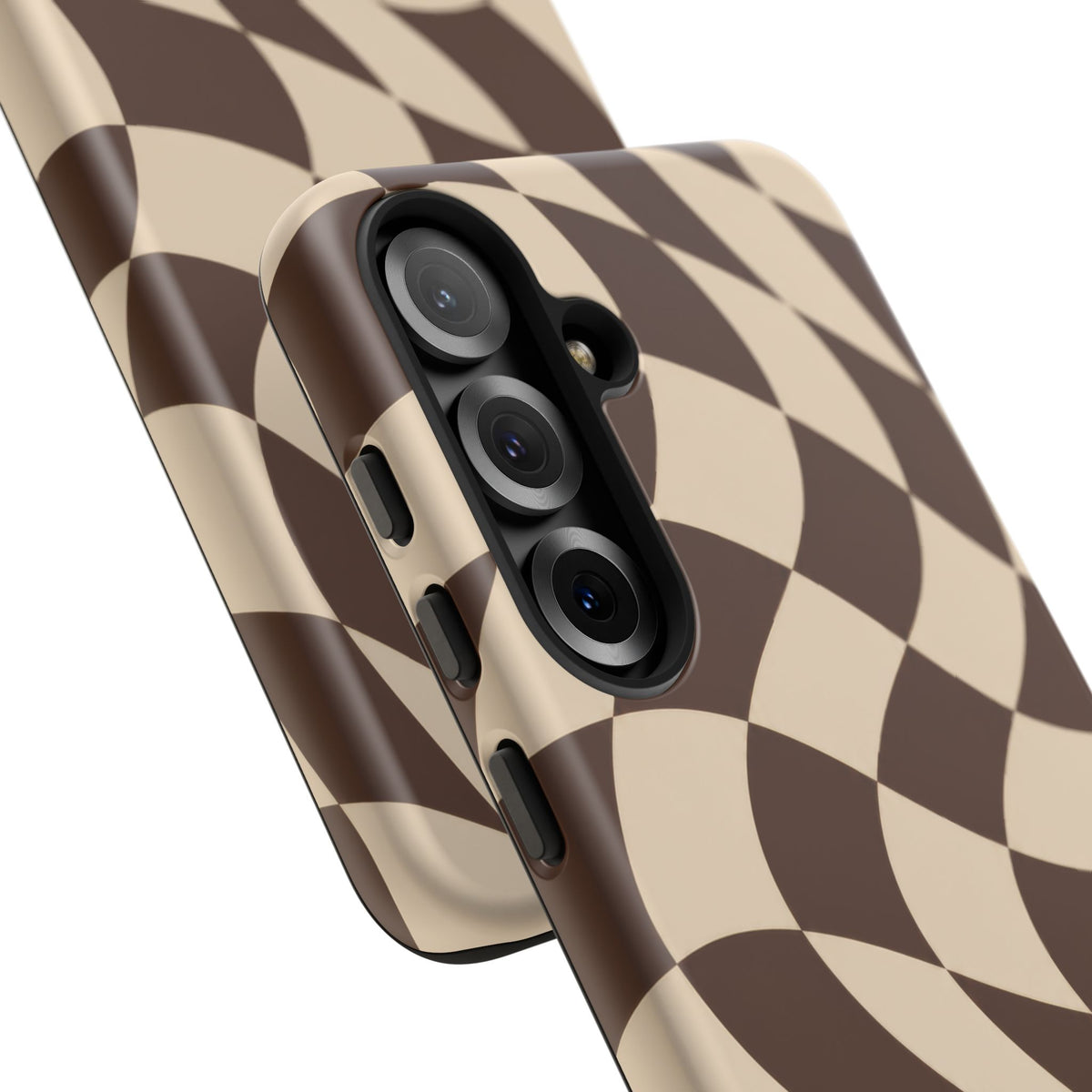 Espresso Wave Samsung Galaxy Tough Case | brown checkerboard