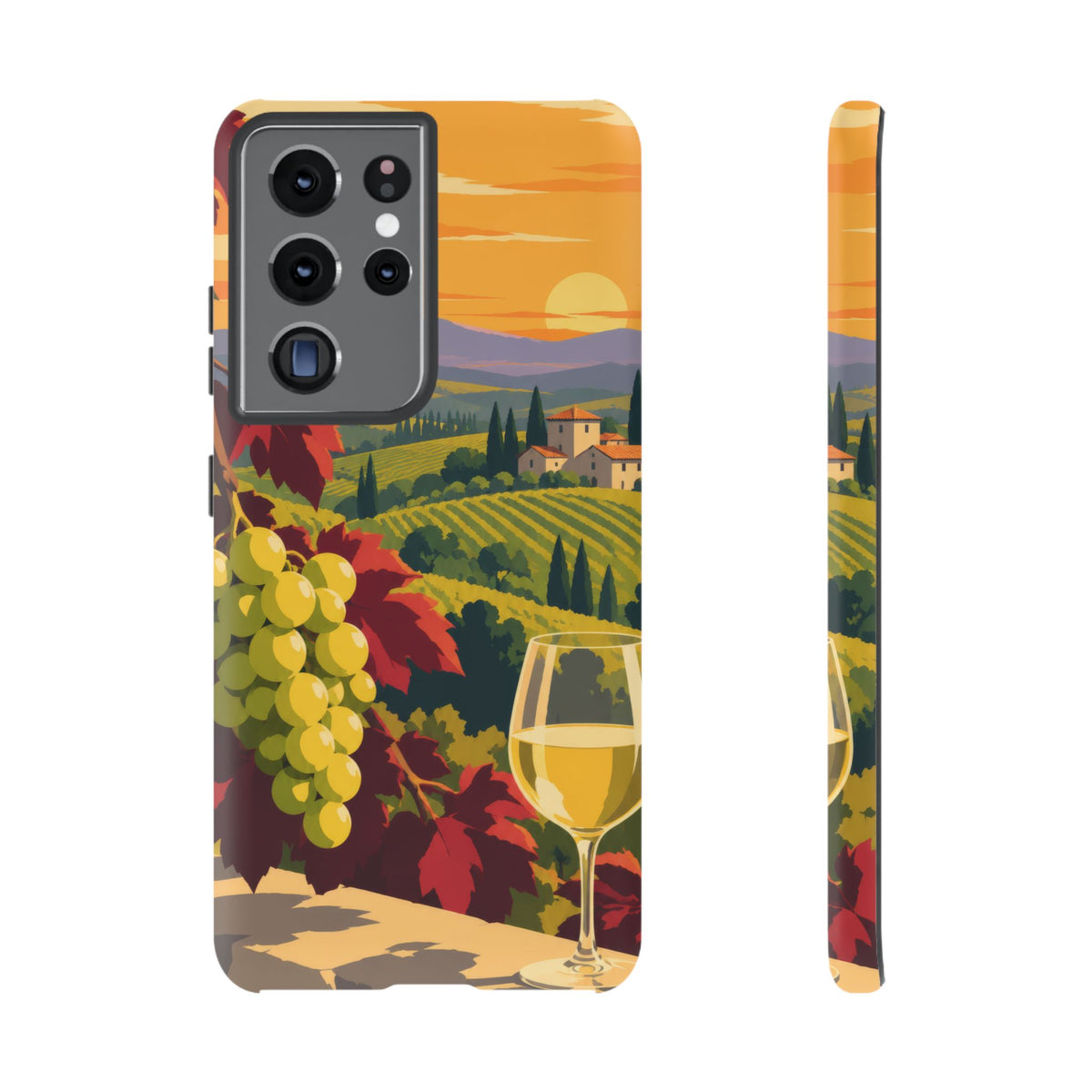 Wine & Grapes — Golden Vintage Samsung Galaxy Tough Case | wine grapes