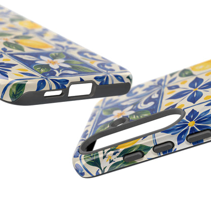 Blue Lemon Tile Samsung Galaxy Tough Case | Azulejo Orchard