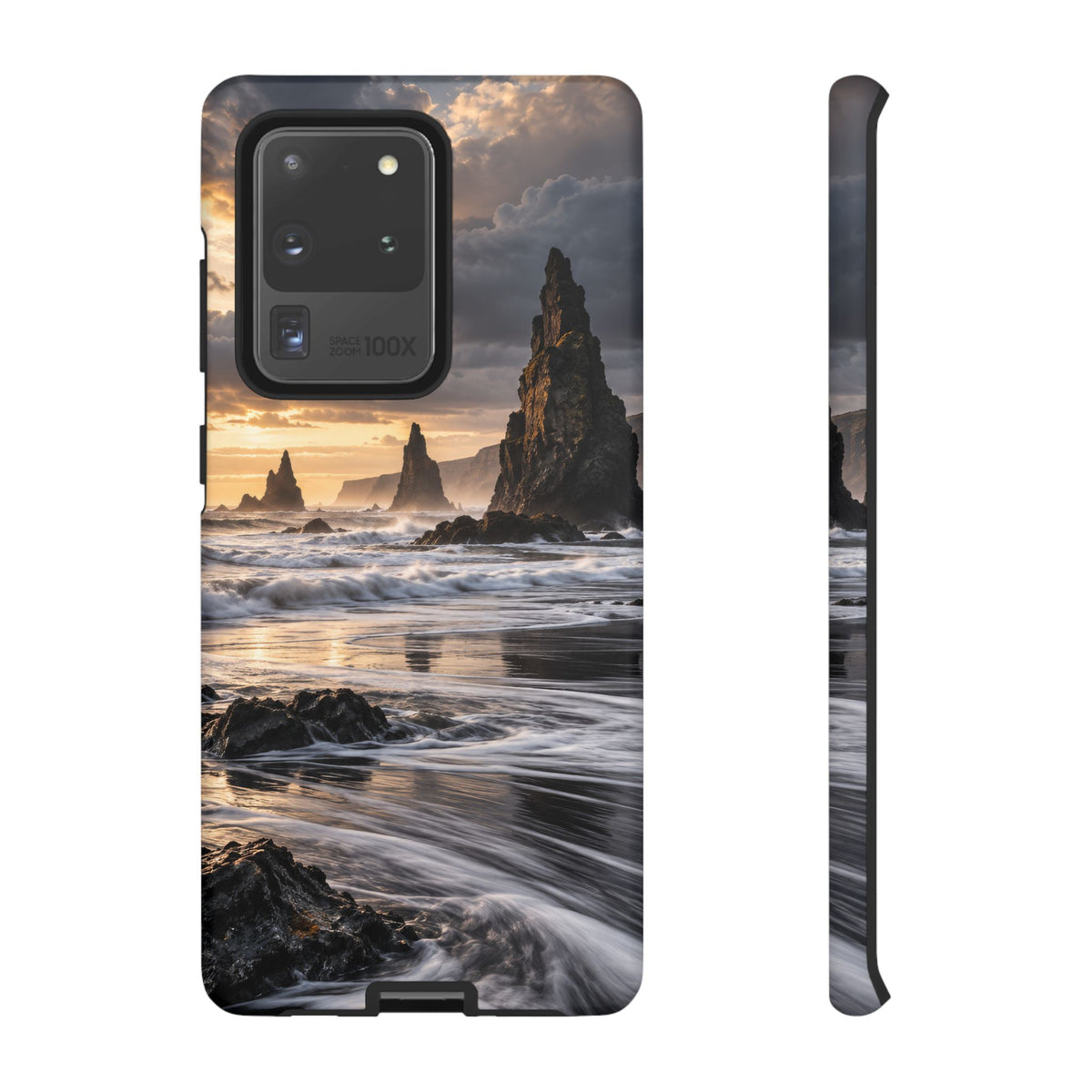 Black Sand and Silver Samsung Galaxy Tough Case | black sand beach