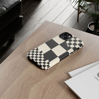 Check Shift iPhone Tough Case | Black & White Checkerboard