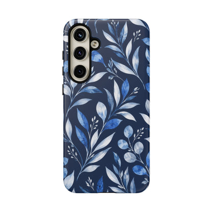 Blue Hour Botanical Samsung Galaxy Tough Case | Blue Botanical Leaf Pattern