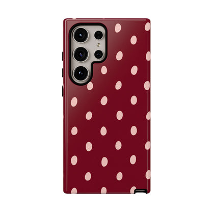 Burgundy Polka Dot Samsung Galaxy Tough Case | Mulberry Confetti