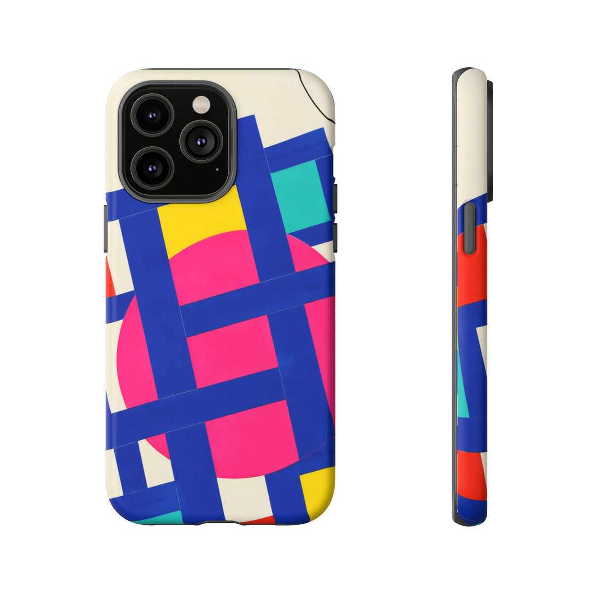 Chromatic Mischief iPhone Tough Case | Geometric Color Block Art