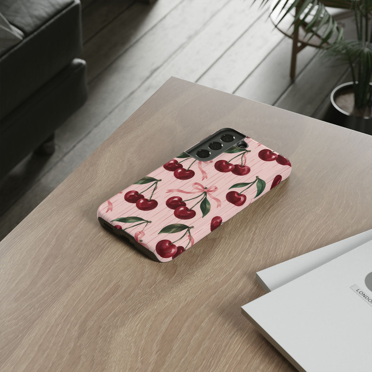 Cherry Ribbon Samsung Galaxy Tough Case | cherry print