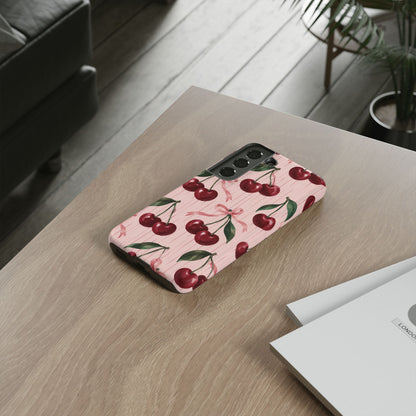 Cherry Ribbon Samsung Galaxy Tough Case | cherry print