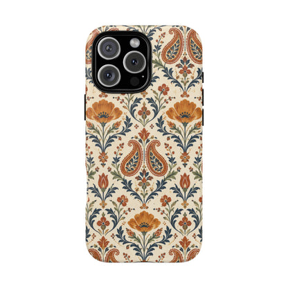 Terracotta Arabesque iPhone Tough Case | Terracotta Floral Paisley