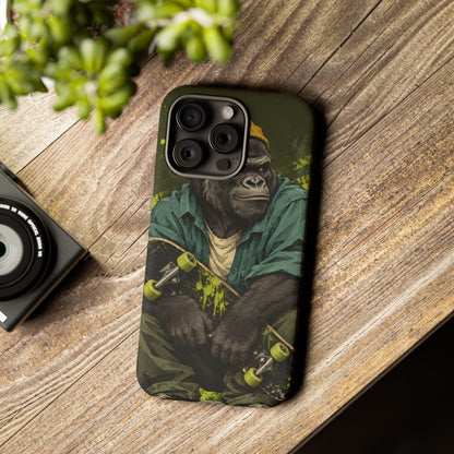 Concrete Jungle iPhone Tough Case | Skater Gorilla Illustration