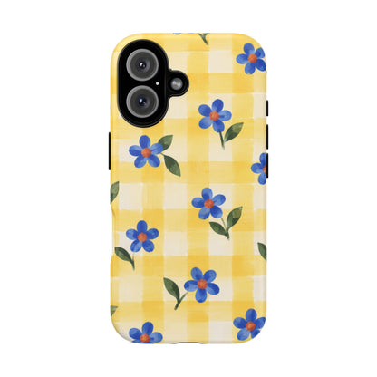Buttercup Picnic iPhone Tough Case | yellow gingham