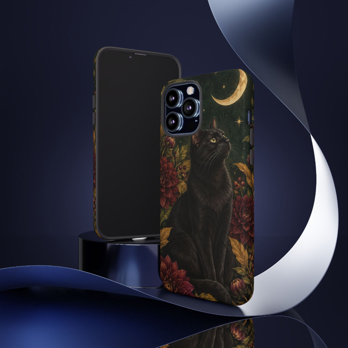 Midnight Familiar iPhone Tough Case | black cat