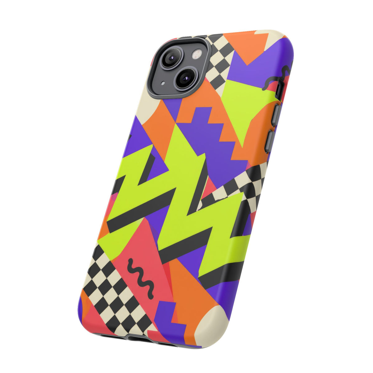 Acid Arcade iPhone Tough Case | Bright Retro Geometry