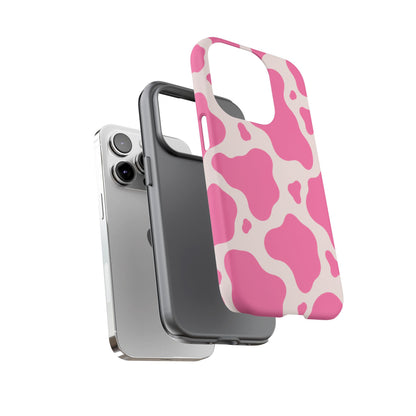 Strawberry Milk iPhone Tough Case | Pink Cow Print