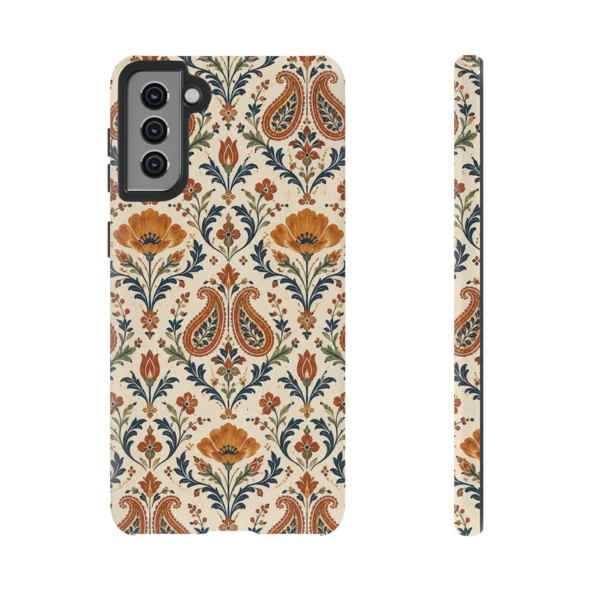 Terracotta Arabesque Samsung Galaxy Tough Case | Terracotta Floral Paisley