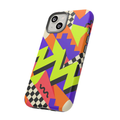Acid Arcade iPhone Tough Case | Bright Retro Geometry