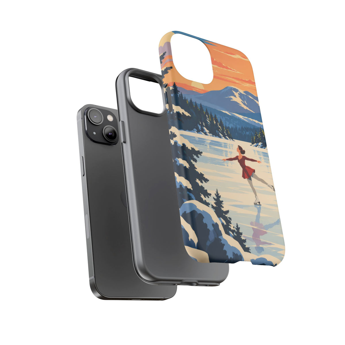 Lake Placid Skater — Winter Glide iPhone Tough Case