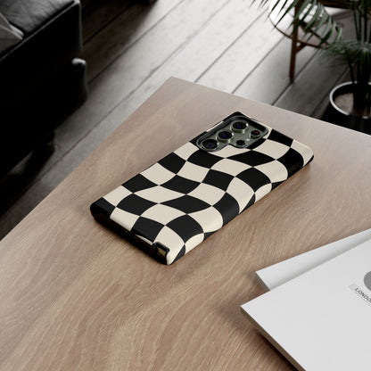 Liquid Check Samsung Galaxy Tough Case | Wavy Checkerboard