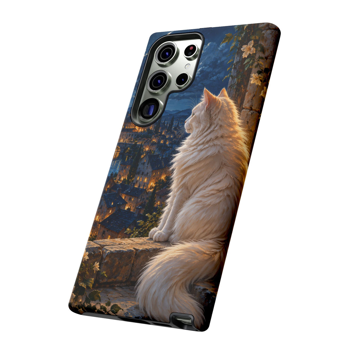 Moonlit Window Samsung Galaxy Tough Case | white cat