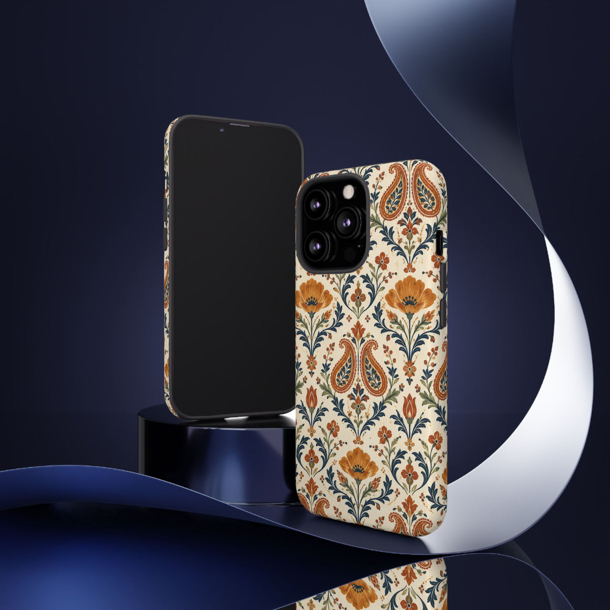 Terracotta Arabesque iPhone Tough Case | Terracotta Floral Paisley