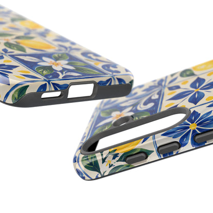 Blue Lemon Tile Samsung Galaxy Tough Case | Azulejo Orchard