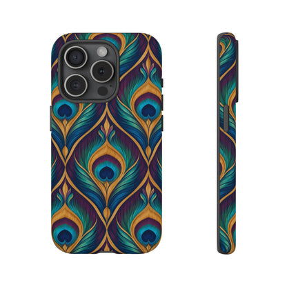 Peacock Nocturne iPhone Tough Case | art deco
