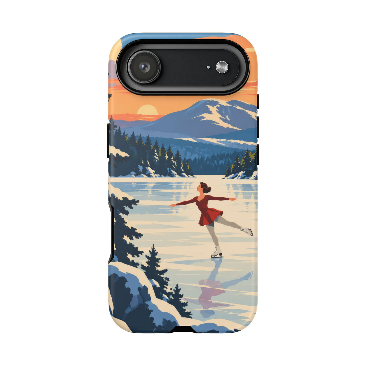 Lake Placid Skater — Winter Glide iPhone Tough Case