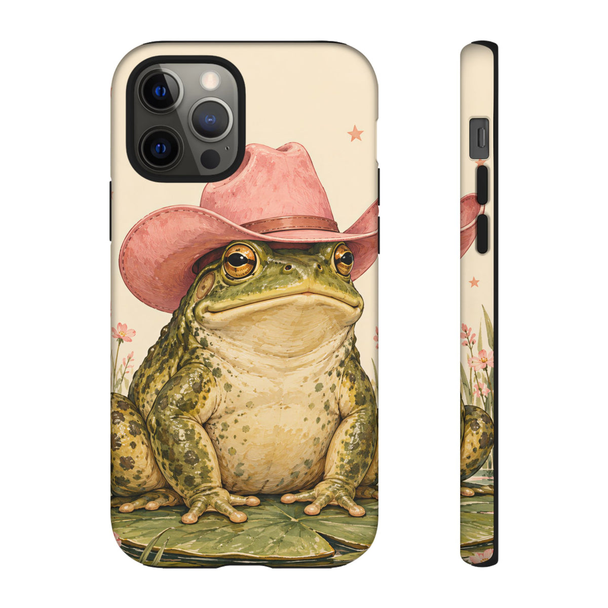 Cowboy Frog iPhone Tough Case | Pink Hat Bullfrog