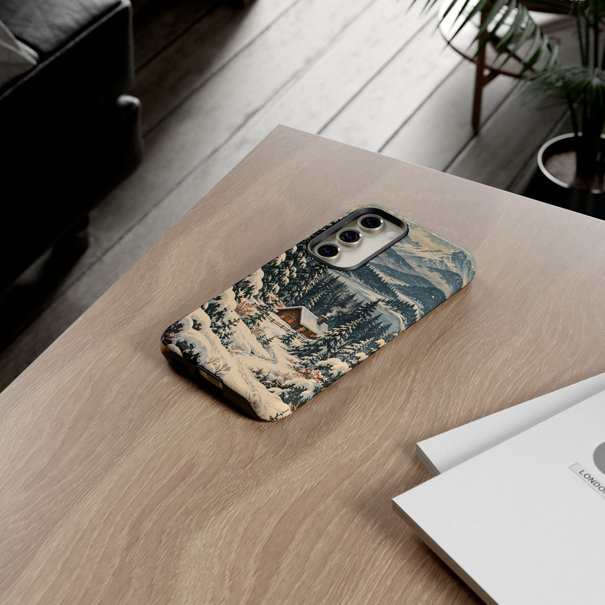 Vintage Winter Cabin Tough Phone Case
