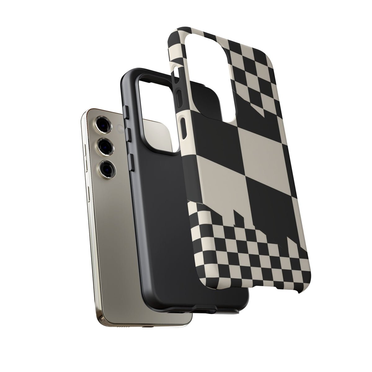 Check Shift Samsung Galaxy Tough Case | Black & White Checkerboard