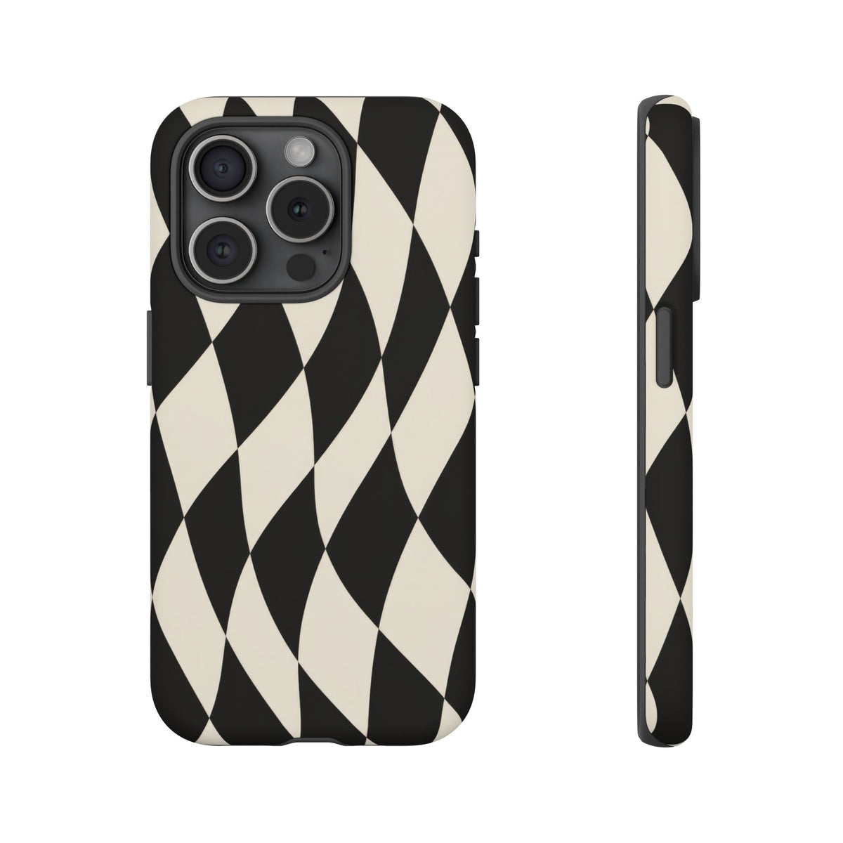 Harlequin Sway iPhone Tough Case | Black & White Harlequin