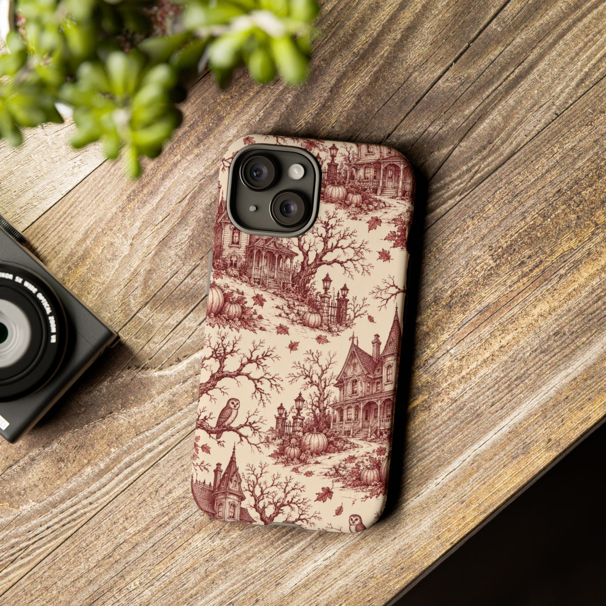 Haunted Estate Toile iPhone Tough Case | halloween toile