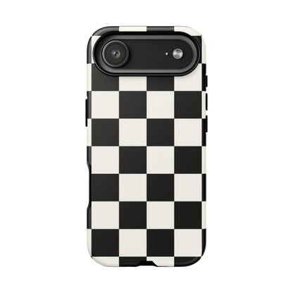 Classic Check iPhone Tough Case | Black & White Checkerboard