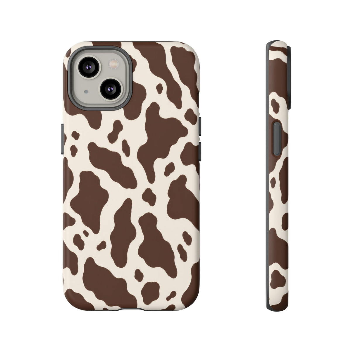 Cocoa Ranch iPhone Tough Case | Brown Cow Print