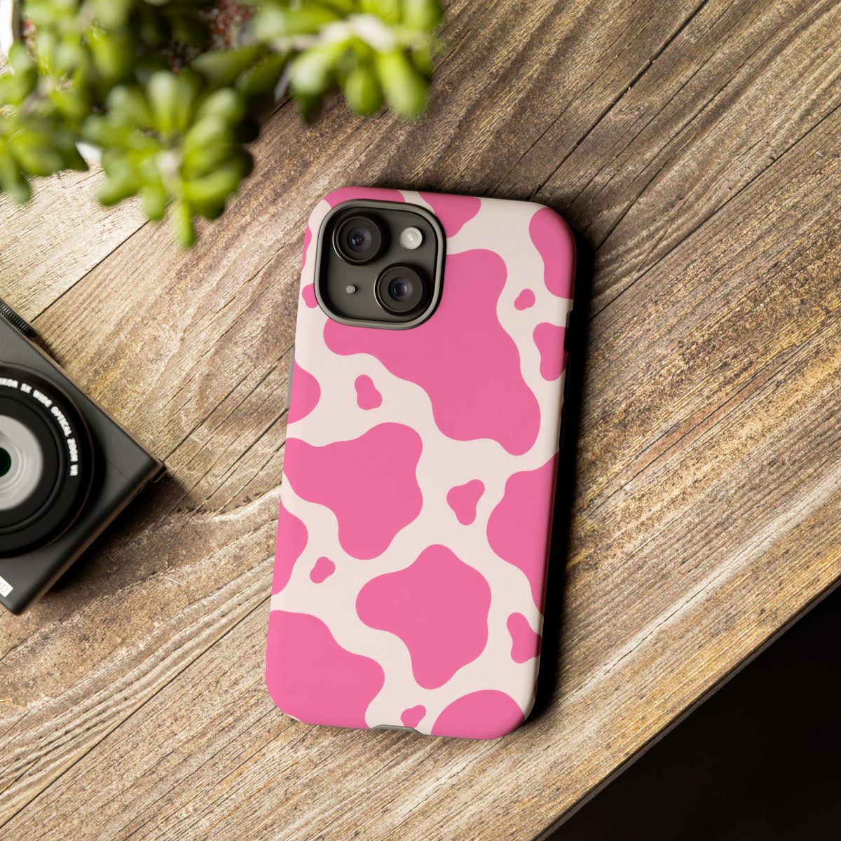 Strawberry Milk iPhone Tough Case | Pink Cow Print