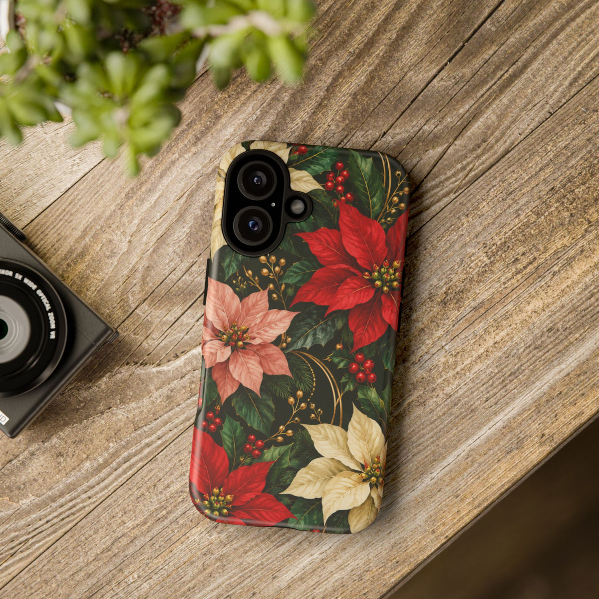 Noel in Bloom iPhone Tough Case | poinsettia
