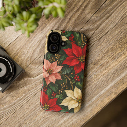Noel in Bloom iPhone Tough Case | poinsettia