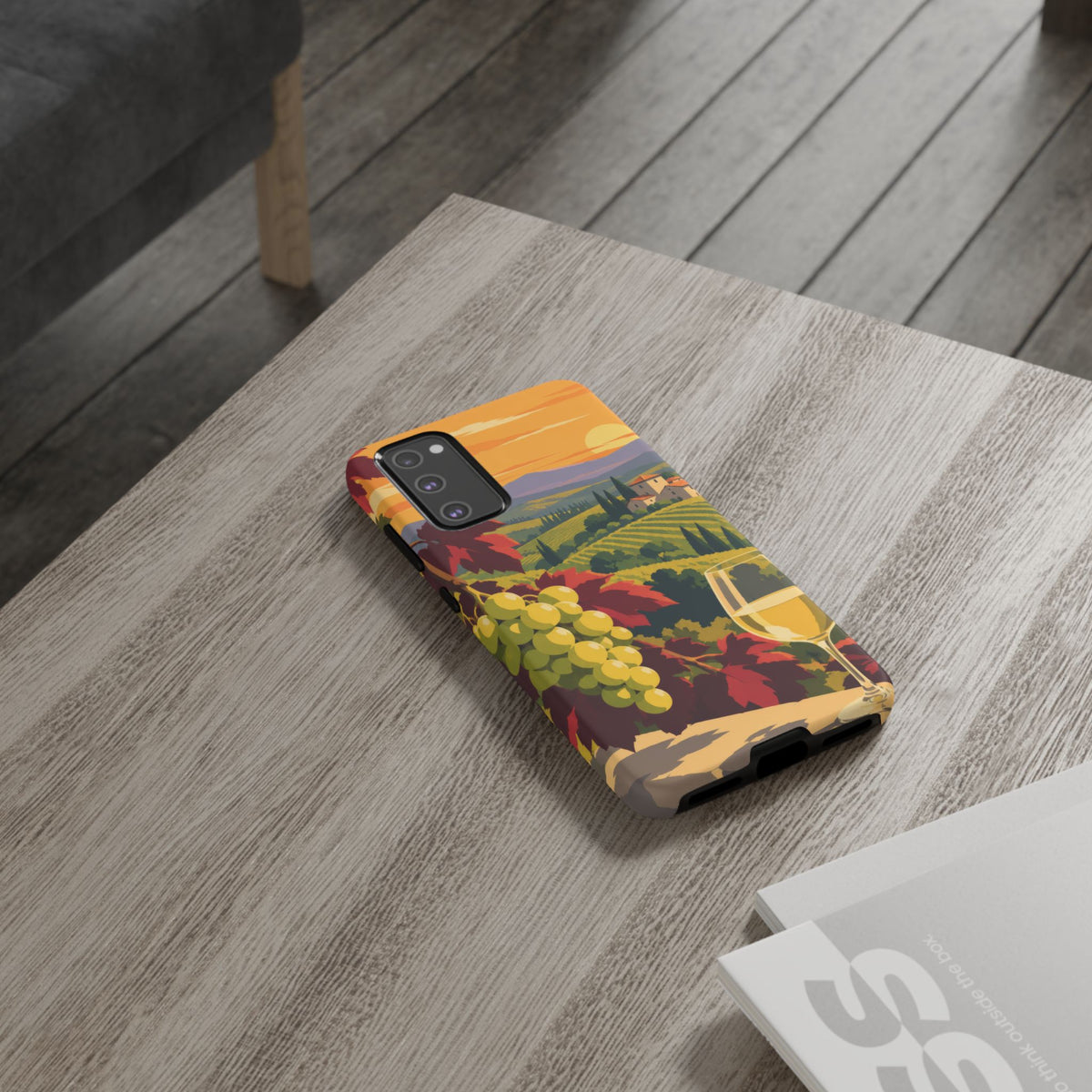 Wine & Grapes — Golden Vintage Samsung Galaxy Tough Case | wine grapes