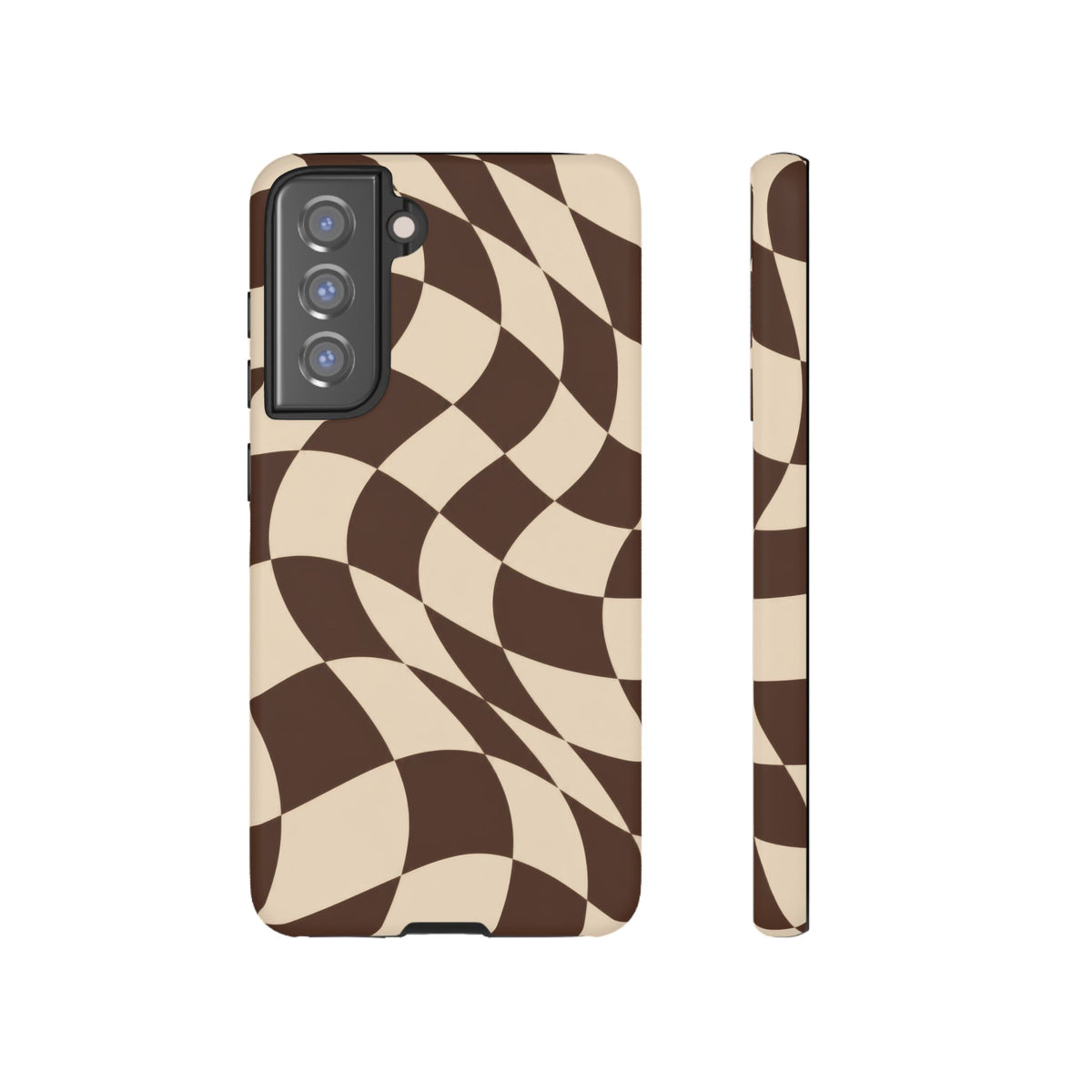 Espresso Wave Samsung Galaxy Tough Case | brown checkerboard